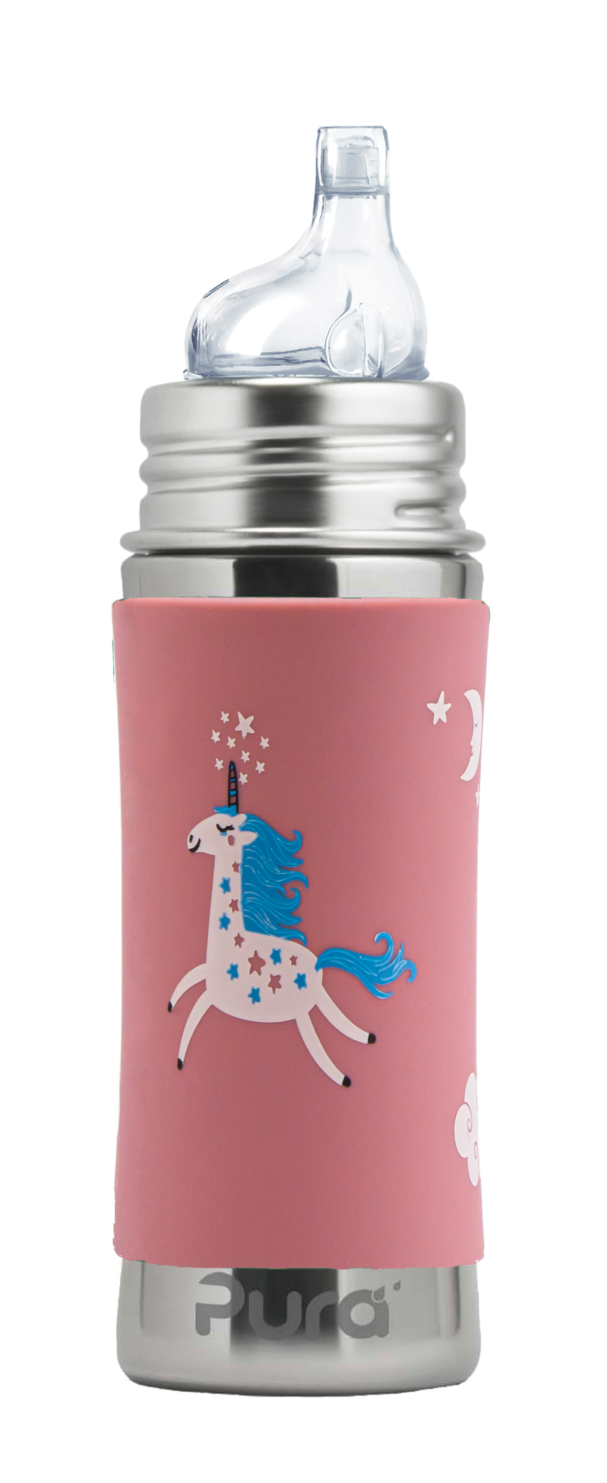 Pura Stainless Steel Sippy Bottle with Unicorn Design