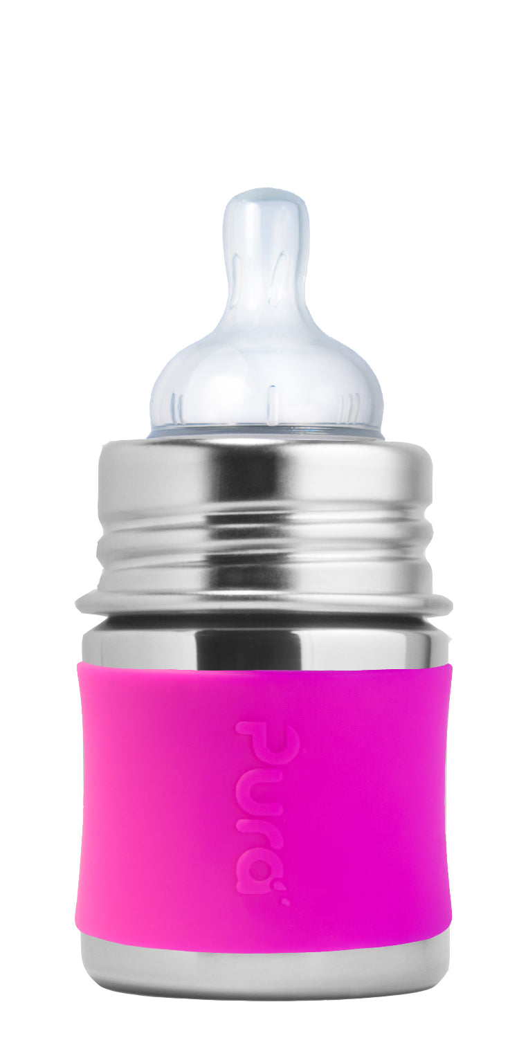 Pura Stainless Pink Kiki™ 5oz Infant Bottle