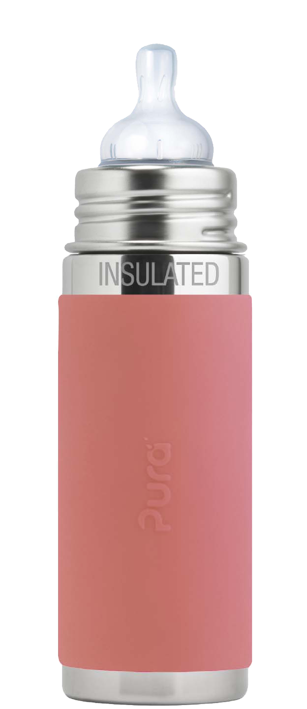 Pura Stainless Pink Kiki® 9oz Insulated Infant Bottle