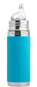 Pura Stainless Steel Aqua Blue Kiki™ 9oz Insulated Sippy Bottle