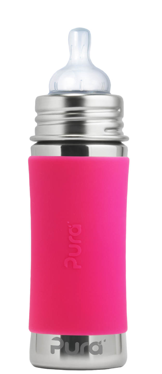 Pura Stainless Pink Kiki™ 11oz Infant Bottle