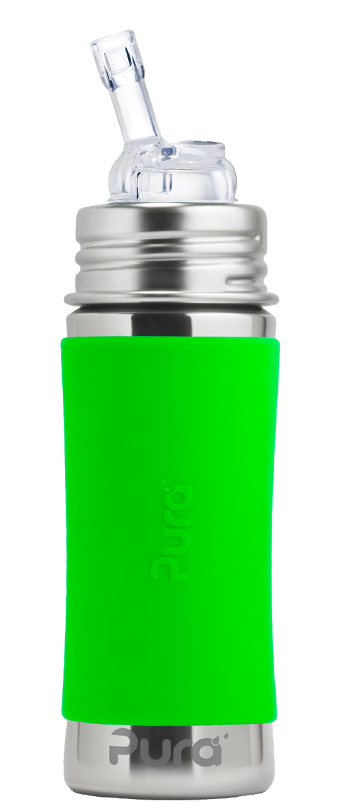  Pura Stainless Green Kiki™ 11oz Straw Bottle