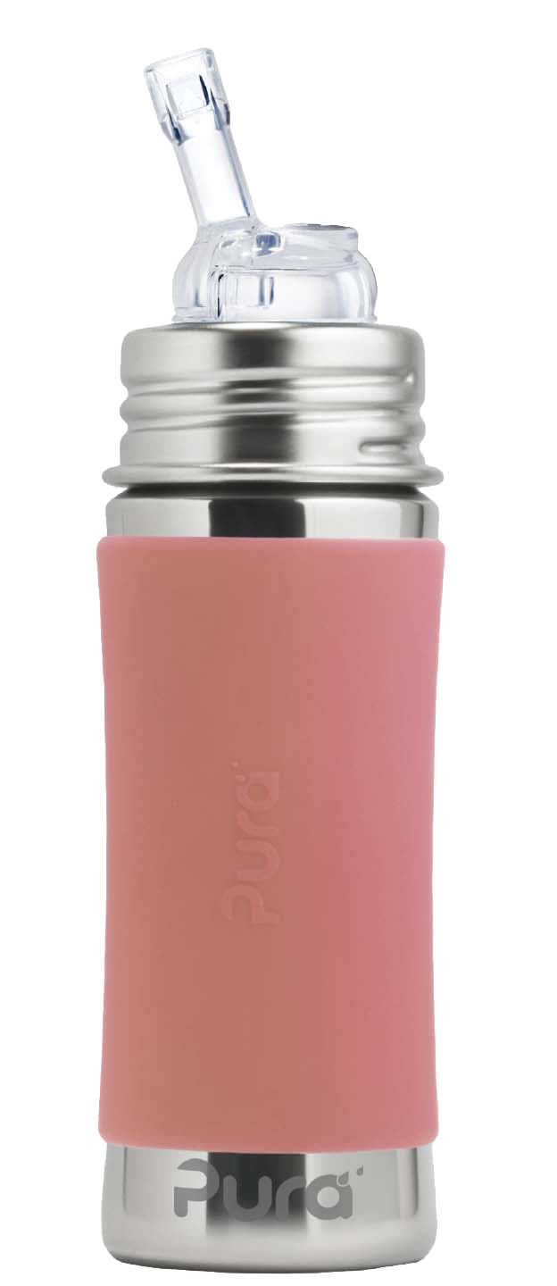 Pura Stainless Pink Kiki™ 11oz Straw Bottle