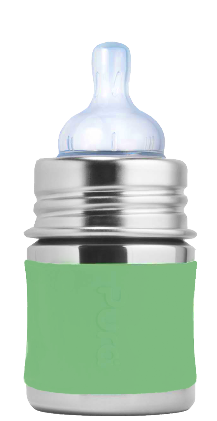 Pura Stainless Green Kiki™ 5oz Infant Bottle