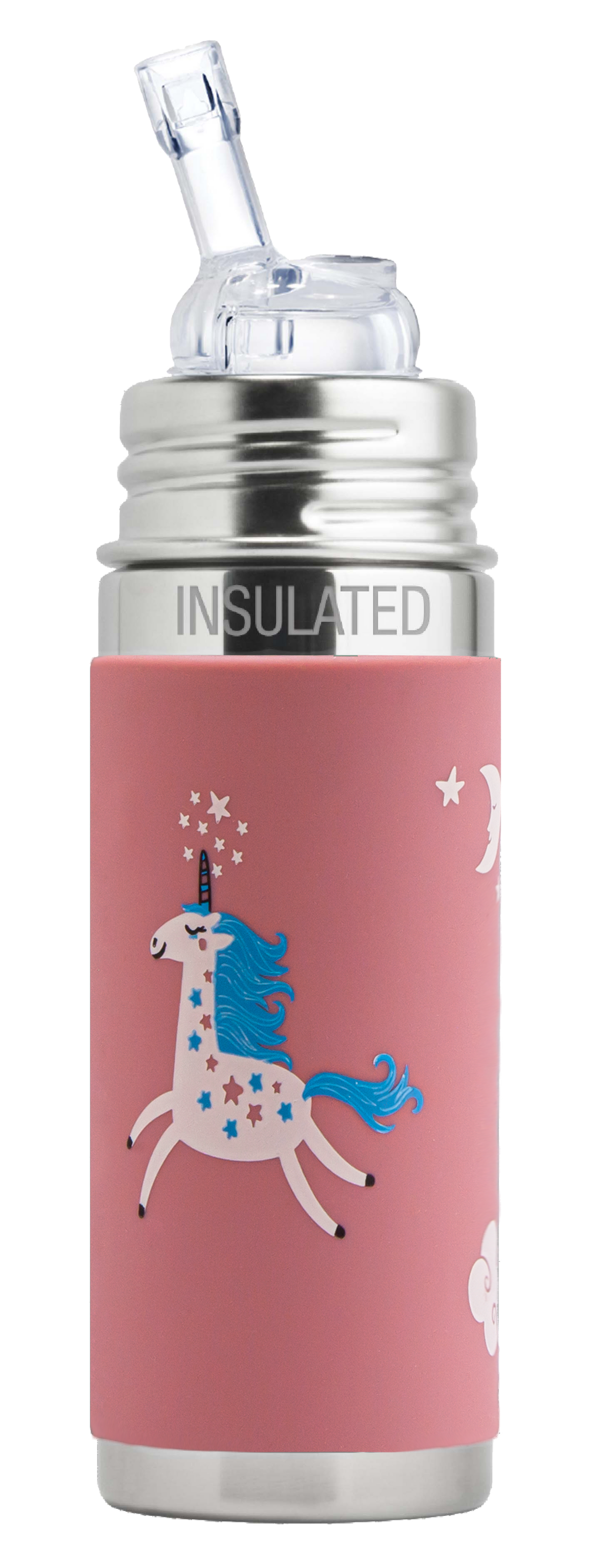 Pura Stainless Steel Straw Bottle with Unicorn Design Kiki™ 9oz Insulated Straw Bottle