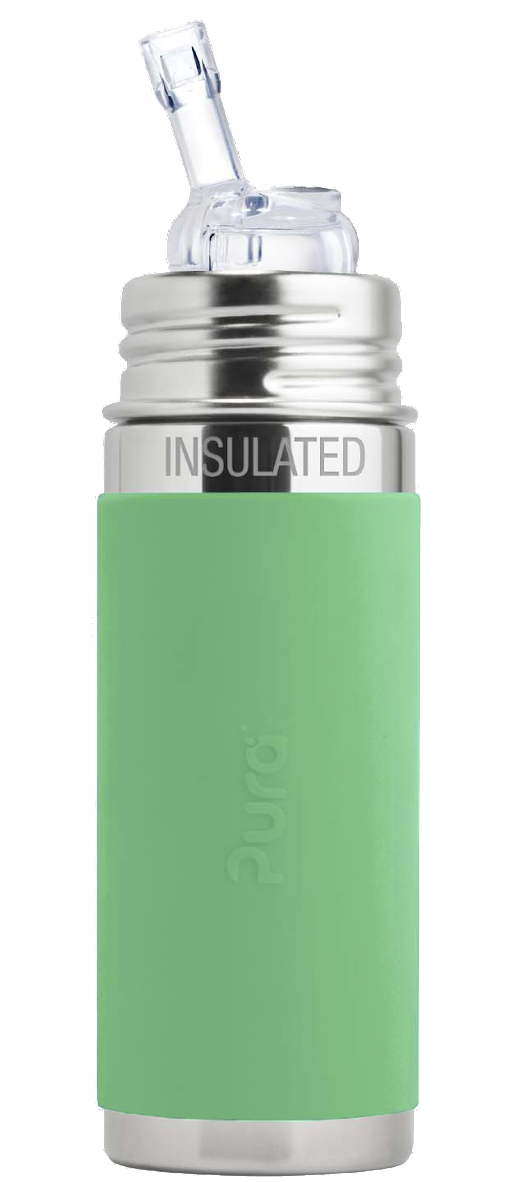 Pura Stainless Green Kiki™ 9oz Insulated Straw Bottle