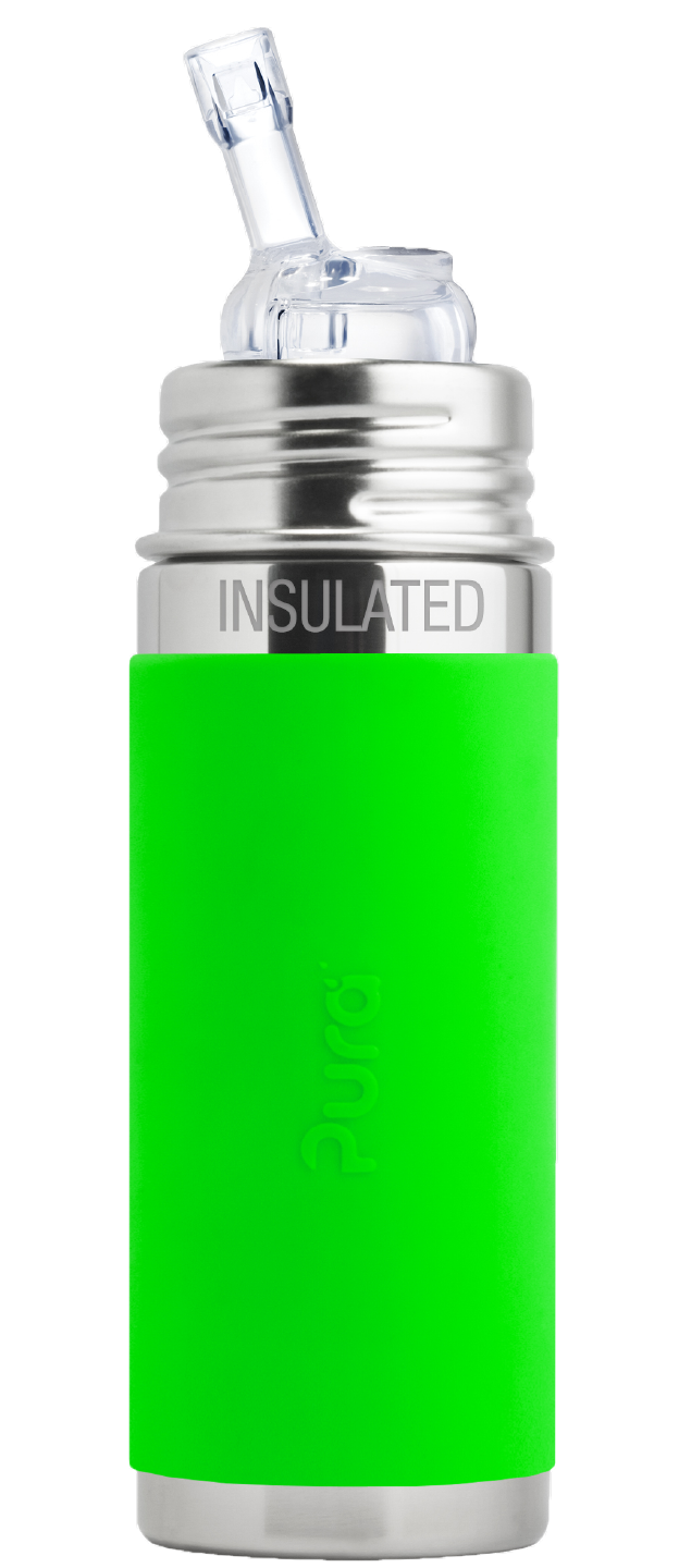 Pura Stainless Steel Green Kiki™ 9oz Insulated Straw Bottle