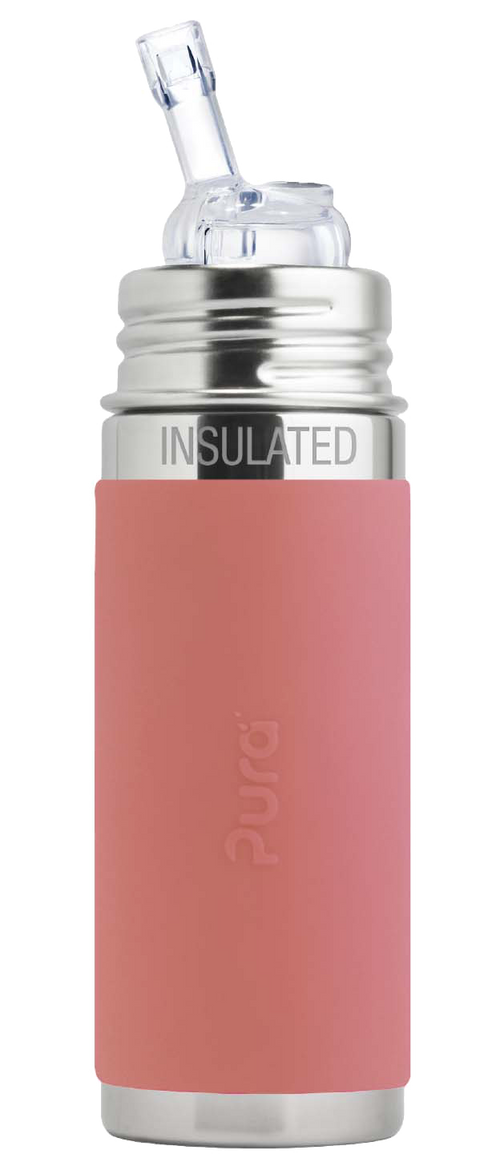  Pura Stainless Pink Kiki™ 9oz Insulated Straw Bottle