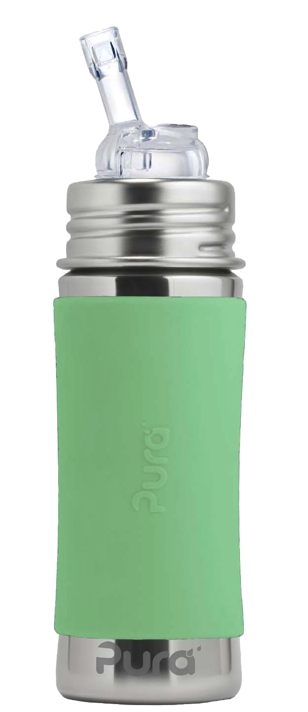 Pura Stainless Green Kiki™ 11oz Straw Bottle