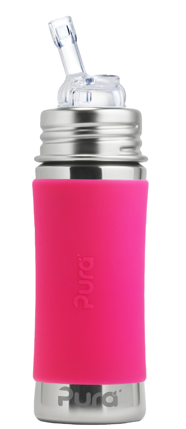 Pura Stainless Pink Kiki™ 11oz Straw Bottle